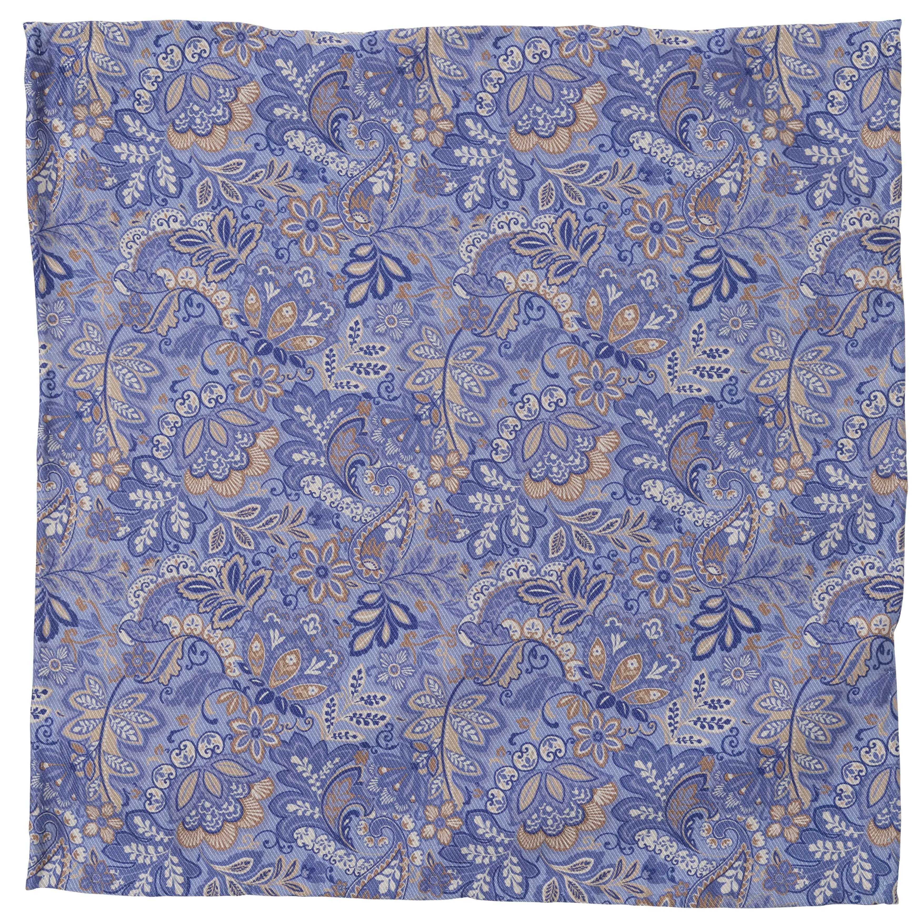 Silk Paisley/Medallion Double Face Pocket Square