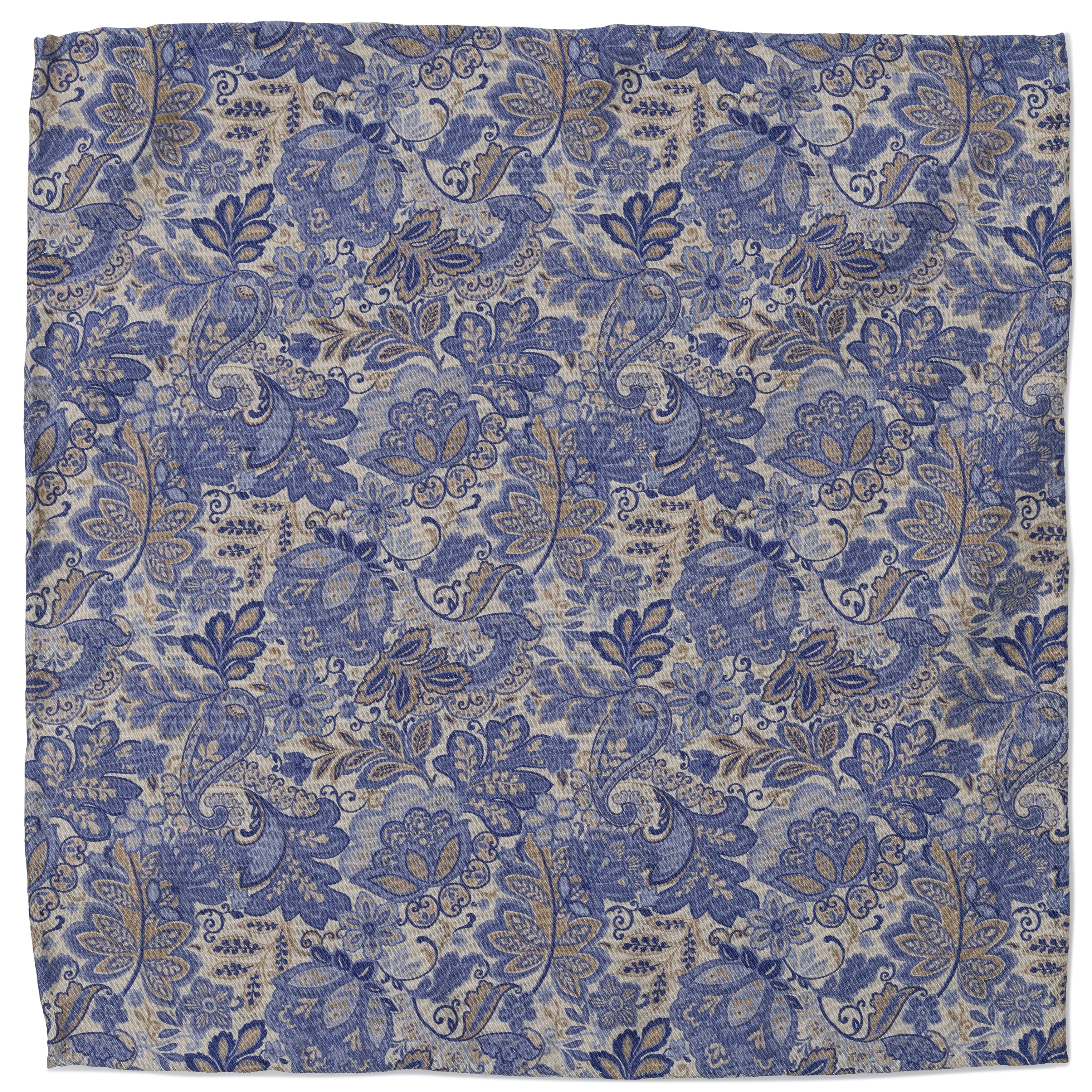 Silk Paisley/Medallion Double Face Pocket Square