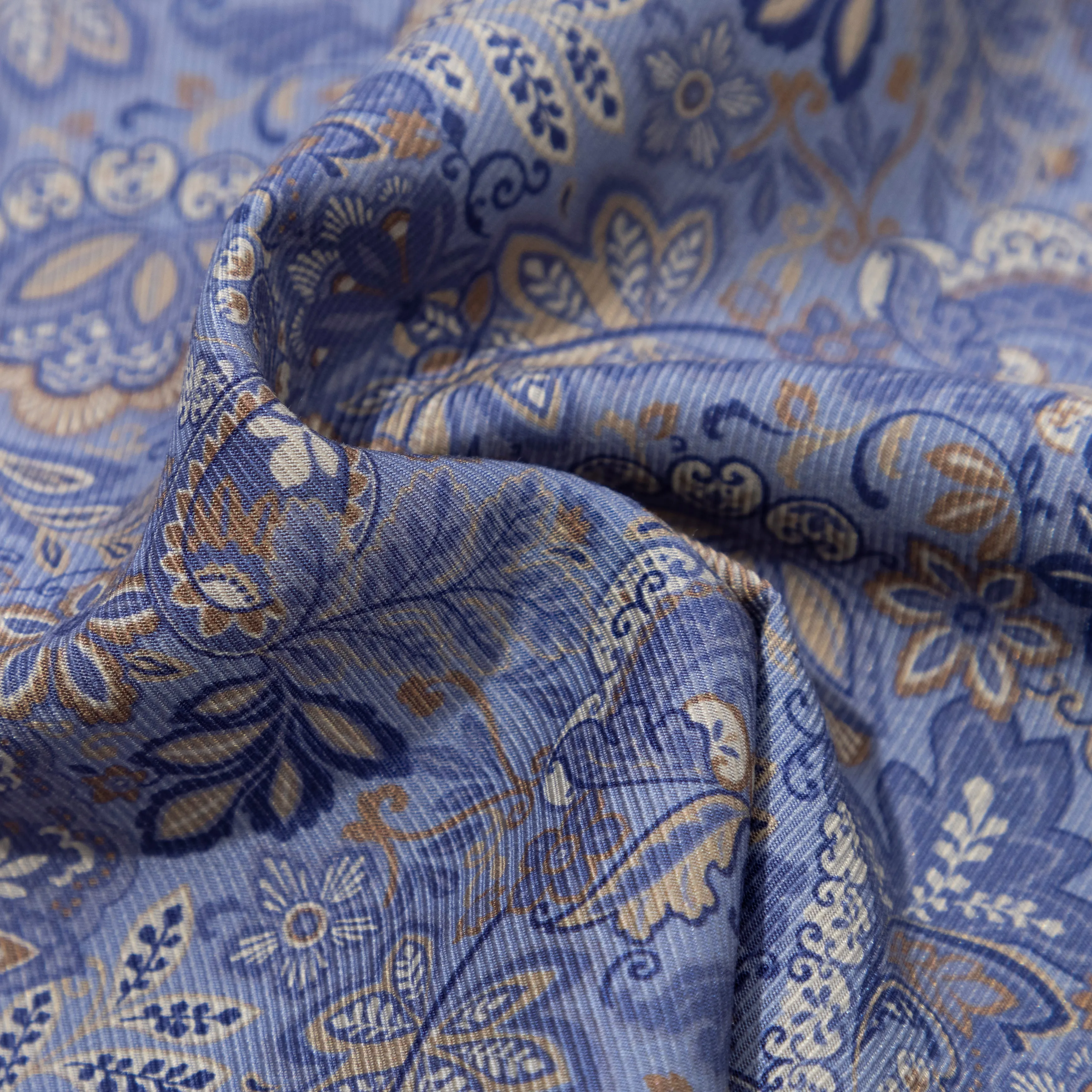 Silk Paisley/Medallion Double Face Pocket Square