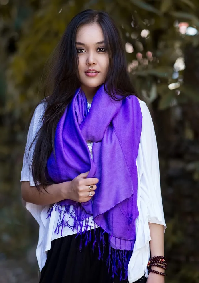 Silky Water Pashmina Shawl Lavender