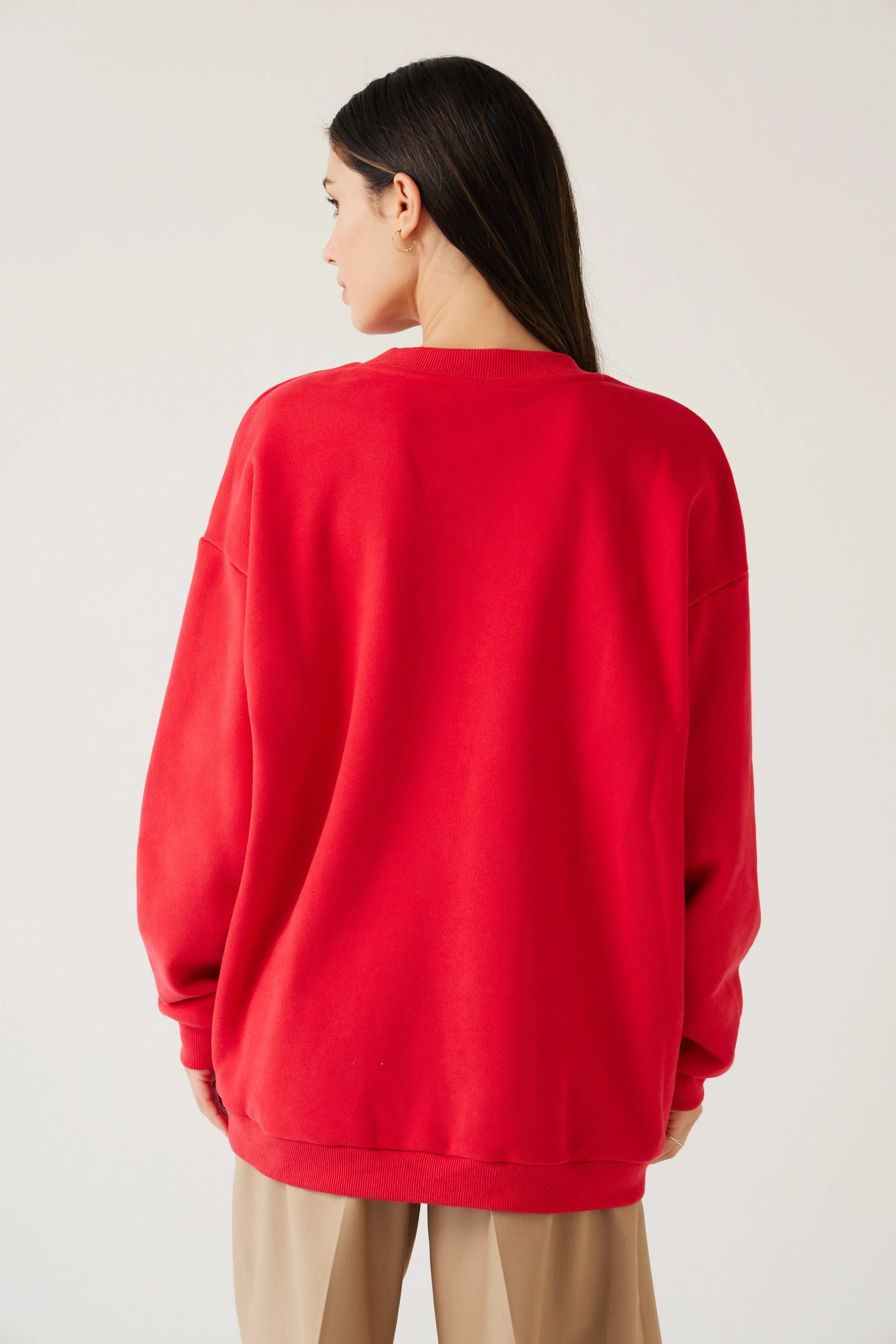 Sporty Sweatshirt | Cherry Red