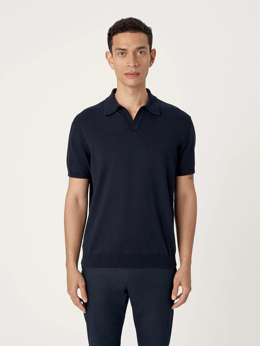 The Fine Knit Polo || Navy | Organic Cotton