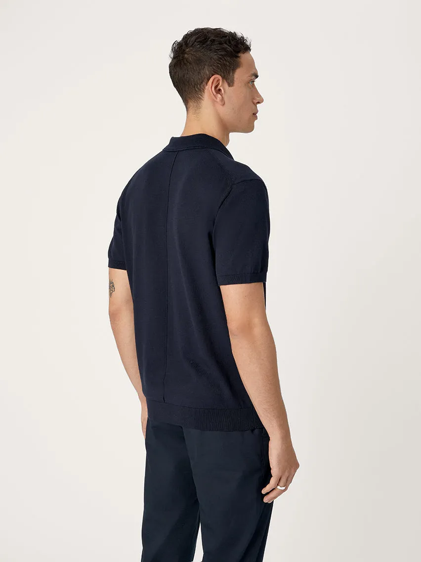 The Fine Knit Polo || Navy | Organic Cotton