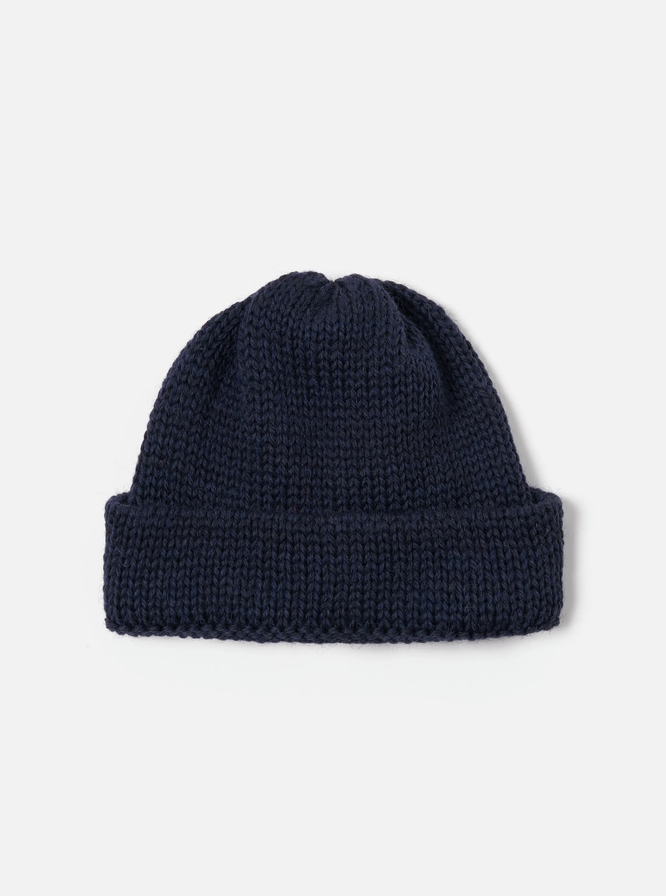 Universal Works Short Watch Cap in Navy British Wool