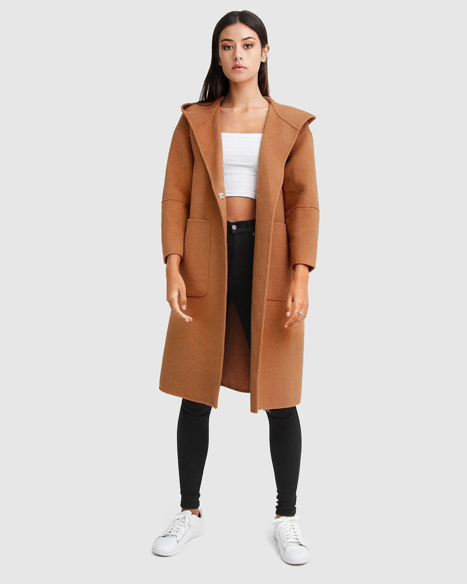 Walk This Way Wool Blend Oversized Coat - Camel