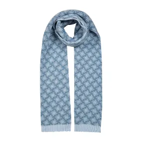 Women’s Jacquard Knitted Scarf with Reversible Hash Symbol Pattern