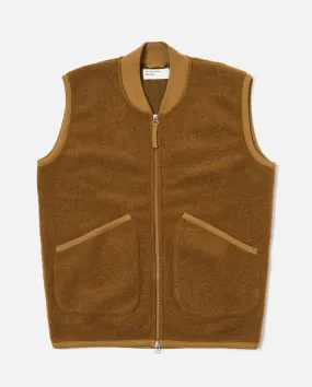 Wool Fleece Waistcoat Mustard