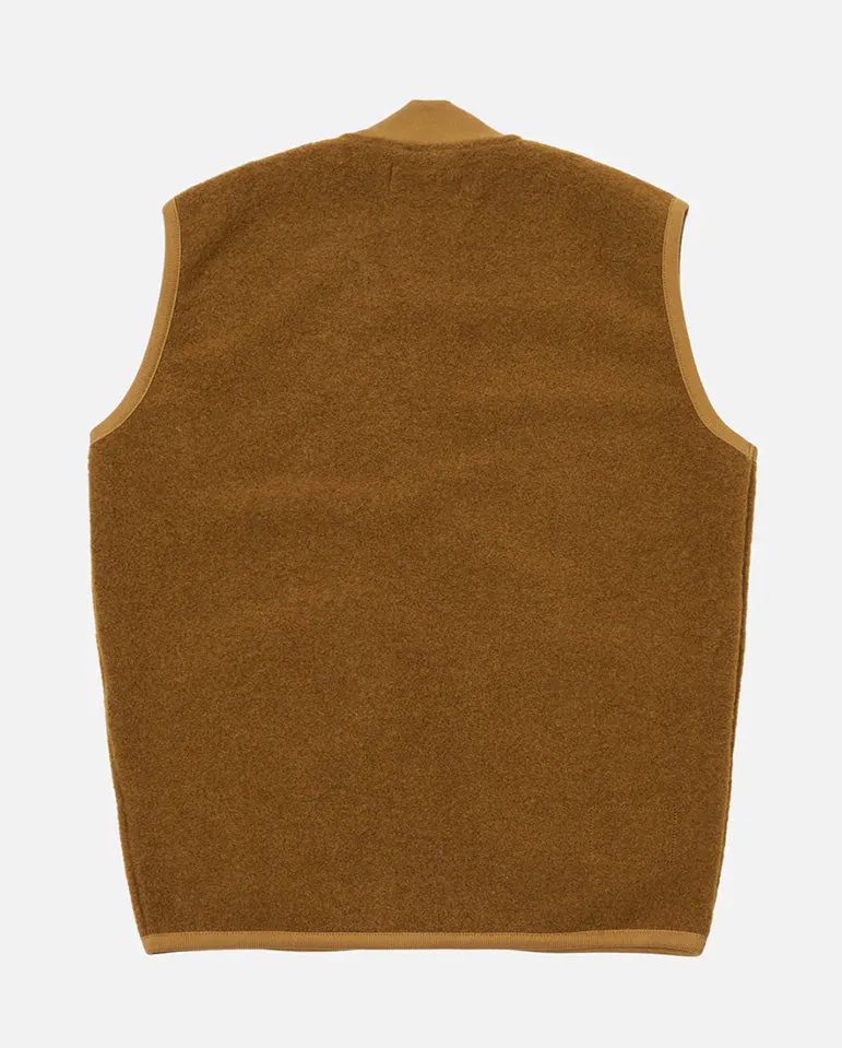 Wool Fleece Waistcoat Mustard