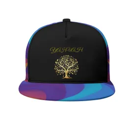 Yahuah-Tree of Life 01 Royal Designer Flat Brim Baseball Cap